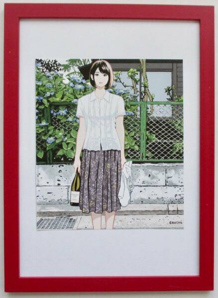  江口寿史「近所のおつかい」印刷物 画集画 A4新品額入り