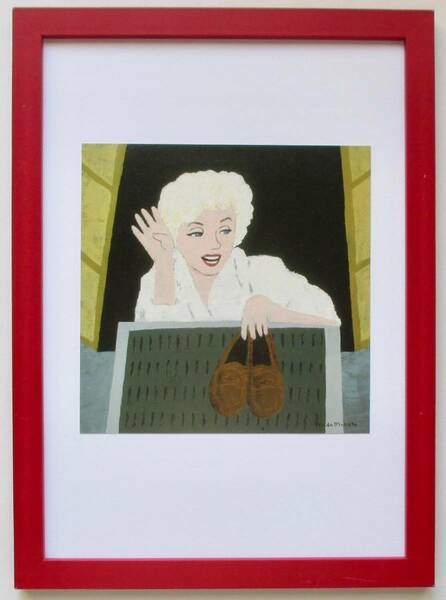  和田誠 「七年目の浮気」マリリン・モンロー　印刷物 画集画 A4新品額入り