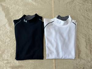 Under Armour Metal (LG) Черный / белый 2 -целый набор зимний толстый внутренний сжатие рубашки износ с длинным рукавом