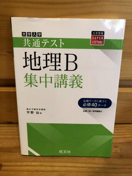 ※送料込※「大学入試共通テスト　地理B集中講義　宇野仙　旺文社」古本