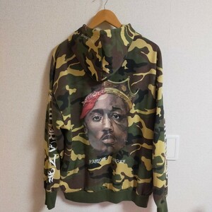 ZiCRAZE WORLD WIDE FAMOUS ワールドワイドフェイマス BIGGIEPAC HOODIE スウェットフーディ パーカー プルオーバー 2XL 迷彩柄 カモフラ