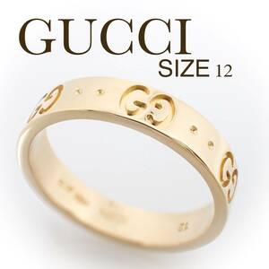 Gucci Gucci K18yg значок кольцо № 12 #12 Желтое золото