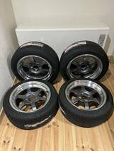 【RAYS TE37V】 レイズ 15インチ　7j+18 pcd100/4H 4本　中古タイヤ付き　195/45r15 2本 195/50r15 2本_画像2