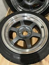 【RAYS TE37V】 レイズ 15インチ　7j+18 pcd100/4H 4本　中古タイヤ付き　195/45r15 2本 195/50r15 2本_画像3