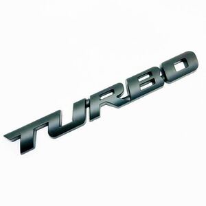 【送料無料】 TURBO ロゴ (小) ブラック エンブレム メタル ステッカー 外装 内装 カスタムパーツ ターボ 車 翌日発送
