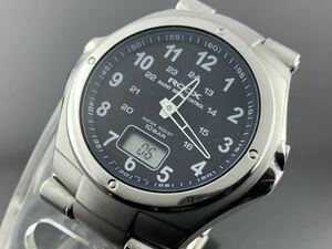 [A1271]1円～☆電波時計 メンズ腕時計 SEIKO セイコー ALBA ROOX 40kHz P104-0AA0 動作品