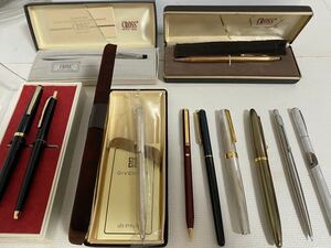 1円　筆記具まとめ　金張　14k パーカーPARKER クロスCROSS ジバンジー等11本