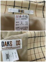 DAKS ダックス ジャケット ダックスチェック柄 ウール シルク 毛 絹 春夏物 貝ボタン 日本製 レディース サイズ9 美品_画像3