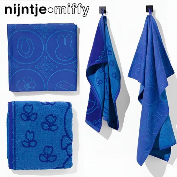 miffy【日本未販売】タイル柄 キッチンタオルセット デルフトブルー nijntje ミッフィ オランダ