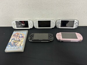 A1　PSP　まとめて　5台セット　PSP-3000×4台　PSP-1000×1台　ピンク　ブラック　シルバー　ホワイト　等　ゲーム機　ソフト付　現状品