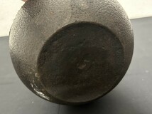 蔵出し　A2　龍文堂　鉄瓶　福文字　銅蓋　在銘　金属工芸品　高さ約20㎝　約1451g　銀色摘　茶道具　煎茶道具　現状品_画像8