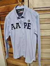 aape by a bathing ape エイプ ワッペン刺繍 長袖 シャツ size M ビックロゴ_画像1