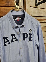 aape by a bathing ape エイプ ワッペン刺繍 長袖 シャツ size M ビックロゴ_画像2