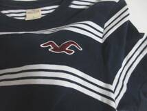 HOLLISTER ホリスター Tシャツ 半袖 ボーダー ロゴ メンズ S ネイビー yg5362_画像5