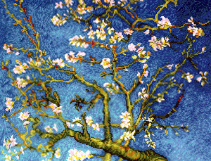 クロスステッチキット ゴッホ 花咲くアーモンドの木の枝 (RIOLIS・リオリス・1698)