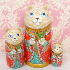 ロシアの マトリョーシカ 猫の皇帝 レッド
