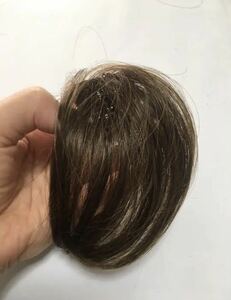  new goods! unused head . part attaching wool hair medical care for also natural dark brown * scorching tea ... man and woman use heat-resisting smaller safety free shipping 