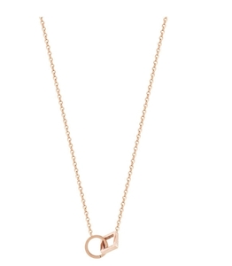 送料一律 1円オークション ダブルリング ゴールドネックレス necklace Gold Plated 18KGP レディース 54