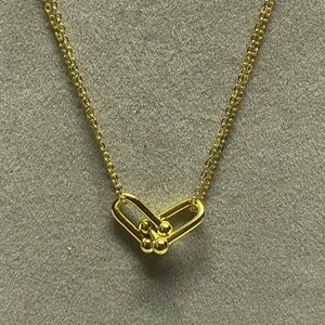 送料一律 18KGP ダブルチェーン ゴールドネックレス gold Plated necklace 46