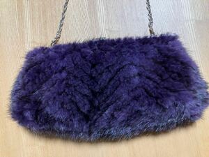 me4050 fur / mink / shoulder bag 2WAY purple 