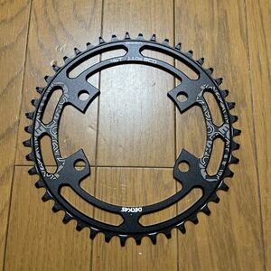 DECKAS BCD110 PCD110 4穴46T ロードバイクT6アルミCNC切削ナローワイド チェーンリング 黒 厚4mm