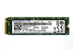 Union Memory (Lenovo純正品) M.2 2280 NVMe SSD 256GB /健康状態97%/累積使用833時間/動作確認済み, フォーマット済み/中古品