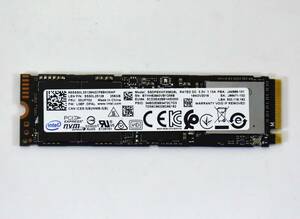 INTEL M.2 2280 NVMe SSD 256GB /健康状態90%/累積使用9026時間/動作確認済み, フォーマット済み/中古品