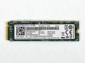 Union Memory (Lenovo純正品) M.2 2280 NVMe SSD 256GB /健康状態100%/累積使用49時間/動作確認済み, フォーマット済み/中古品