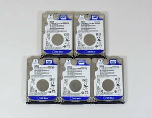 WD Blue HDD 500GB /5個セット/2.5インチ/SATA 600/5400 RPM/厚み7mm /動作確認済み, 健康状態正常，フォーマット済み/中古品