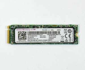 Union Memory (Lenovo純正品) M.2 2280 NVMe SSD 256GB /健康状態90%/累積使用2217時間/動作確認済み, フォーマット済み/中古品