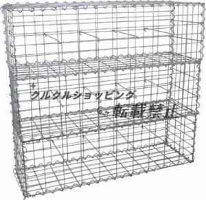 .. basket zinc plating steel cage mesh wire Stone basket outdoors spiral . wall planter garden 100×30×30 centimeter meter / 3 pack 