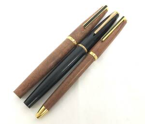 T02/044 PILOT パイロット MONTBLANC モンブラン 筆記用具セット ペン3点 18K‐750 万年筆 ボールペン ブラック/ブラウン