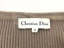 T02/002 Christian Dior クリスチャンディオール 伸縮 ニット カーディガン 羽織り物 上着 M ブラウン系/ホワイト_画像7