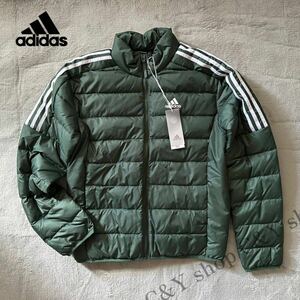 O（XL）サイズ 新品 adidas アディダス ダウンジャケット スリムフィット ベージュ スポーツウェア 冬服 アウター 緑 グリーン aHK4648