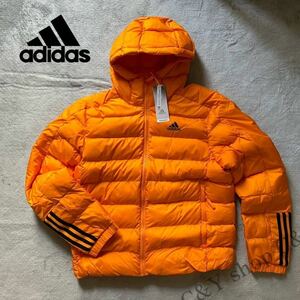 XO（2XL）サイズ 新品 adidas アディダス フード付き 中綿 ジャケット フーディー パーカー オレンジ アウター メンズ ウェア XXL GQ2348