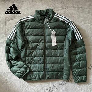 Lサイズ 新品 adidas アディダス ダウンジャケット スリムフィット ベージュ スポーツウェア 冬服 アウター 緑 グリーン aHK4648