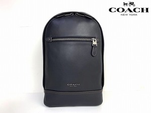 新品同様★送料無料★ コーチ メンズ COACH グラハム スムース レザー スリング パック ボディバッグ ブラック