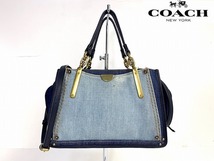 送料無料★ コーチ COACH ドリーマー21 デニム カラーブロック 2way ショルダーバッグ ハンドバッグ_画像2