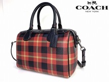 極美品★送料無料★ コーチ COACH チェック サッチェル 2Way ショルダーバッグ ハンドバッグ ミニボストン_画像3