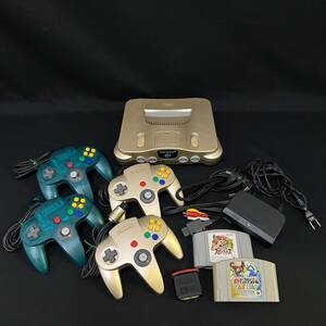 BAg034R まとめ トイザらス限定カラー Nintendo 64 メモリー拡張パック 本体 コントローラー4個 ソフト ゴールド クリアブルー 大乱闘