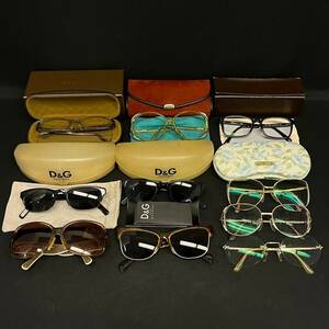 BAd007R 60 ケース付き含む 眼鏡 サングラス 10点 まとめ GUCCI Dior D&G YSL COACH LONGCHAMP Tsubasa×JINS TRUSSARDI アニエスベー 