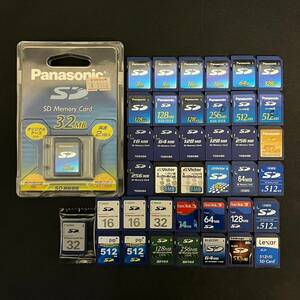 BAd041M 未開封含 SDカード 40点 まとめ 512MB/256MB/128MB/64MB/32MB/16MB/8MB Panasonic TOSHIBA Canon I-O DATA SanDisk BUFFALO Lexar