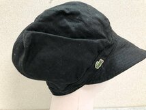 ＜送料無料＞ LACOSTE ラコステ 日本製 麻 リネン キャスケット 帽子 黒 ブラック 57.5cm_画像2