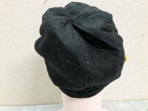 ＜送料無料＞ LACOSTE ラコステ 日本製 麻 リネン キャスケット 帽子 黒 ブラック 57.5cm_画像3