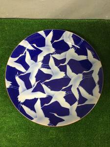 ◎ 深川製磁 飾り皿 大皿 盛り皿 鶴 直径約32cm 和風 食器 4-18