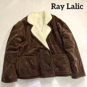 Ray Lalic　ジャケット　ムートン　フェイクスエード　裏ボア　テーラード　ブラウン　キャメル　 ボア　 ムートンジャケット