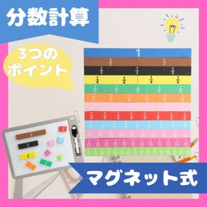 新品　分数ブロック 算数 計算 パズル 知育玩具 マグネット モンテッソーリ　子供　分数　視覚