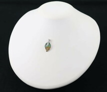 パヴェ リーフ グリーンガーネット 0.86ct サファイア 0.65ct ペンダントトップ K18WG GENJ 大幅値下げ品_画像5