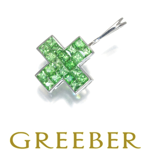 re* Esse n car ru pendant top green garnet K18WG BLJ/GENJ