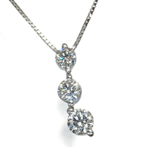 トリロジー ネックレス ダイヤ 1.00ct 3P K18WG BLJ/GENJ 大幅値下げ品_画像3